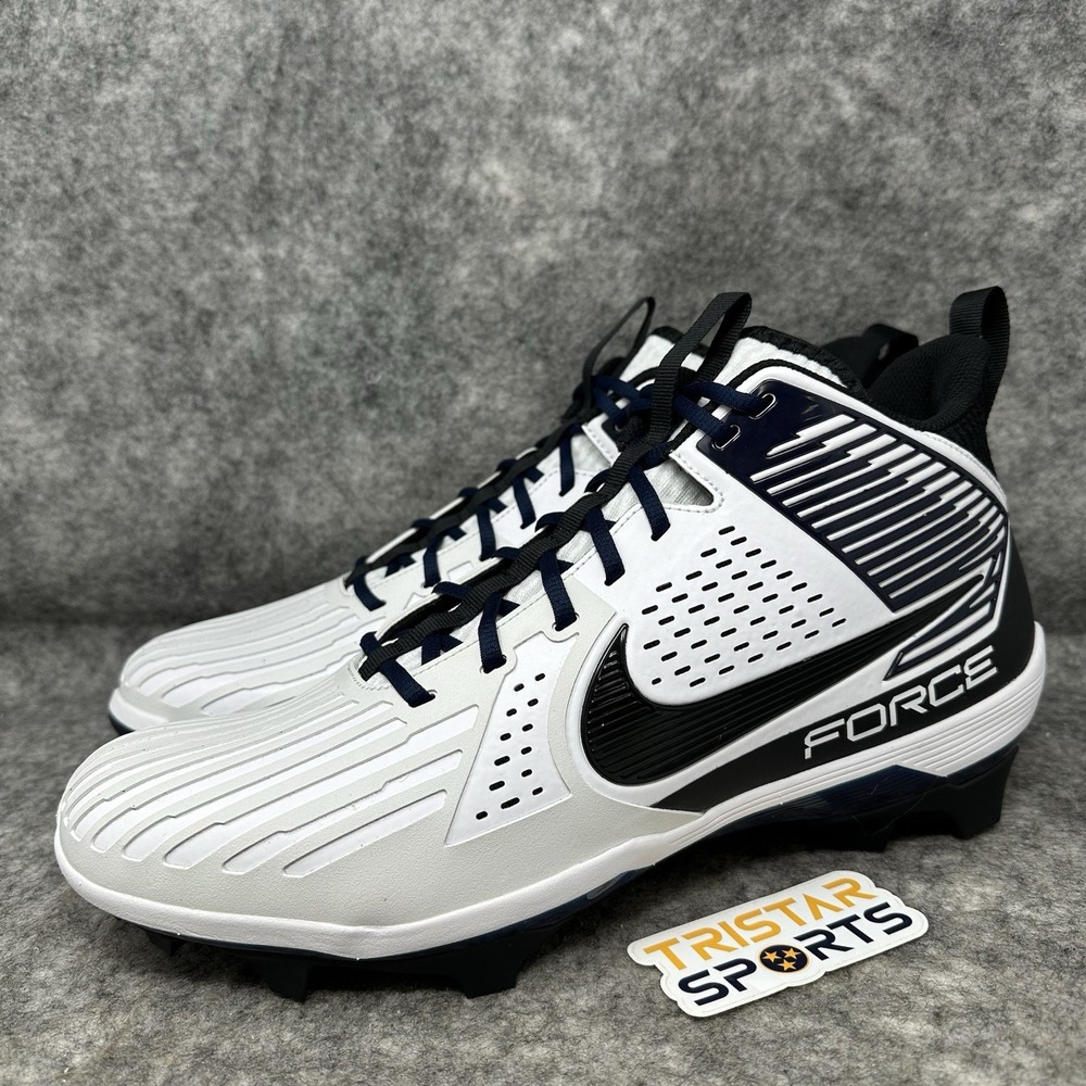 Nike Force Savage Pro 3 Football Cleats Mens Size 14 White Navy Blue